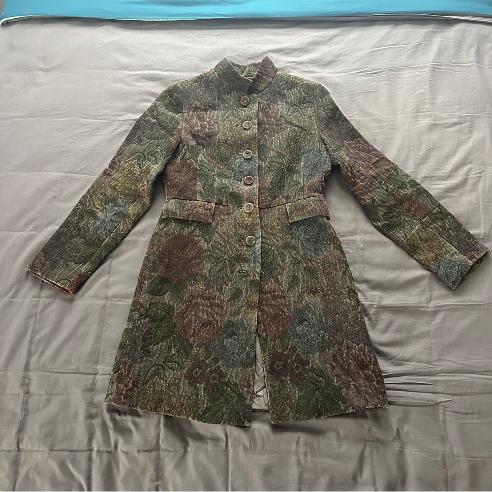 Gothic Floral Brocade Tapestry Coat